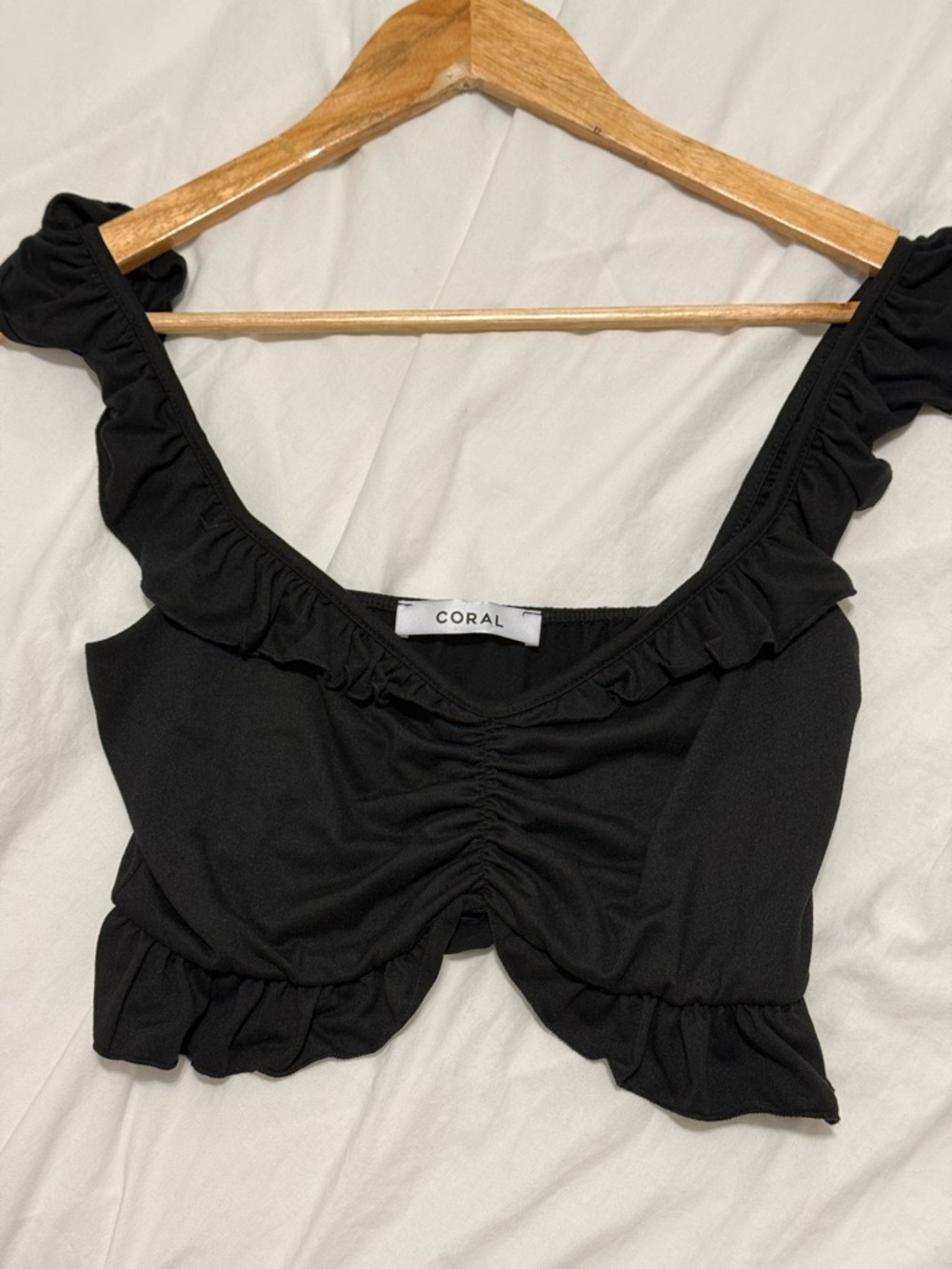 Ruffled Ruched Crop Top